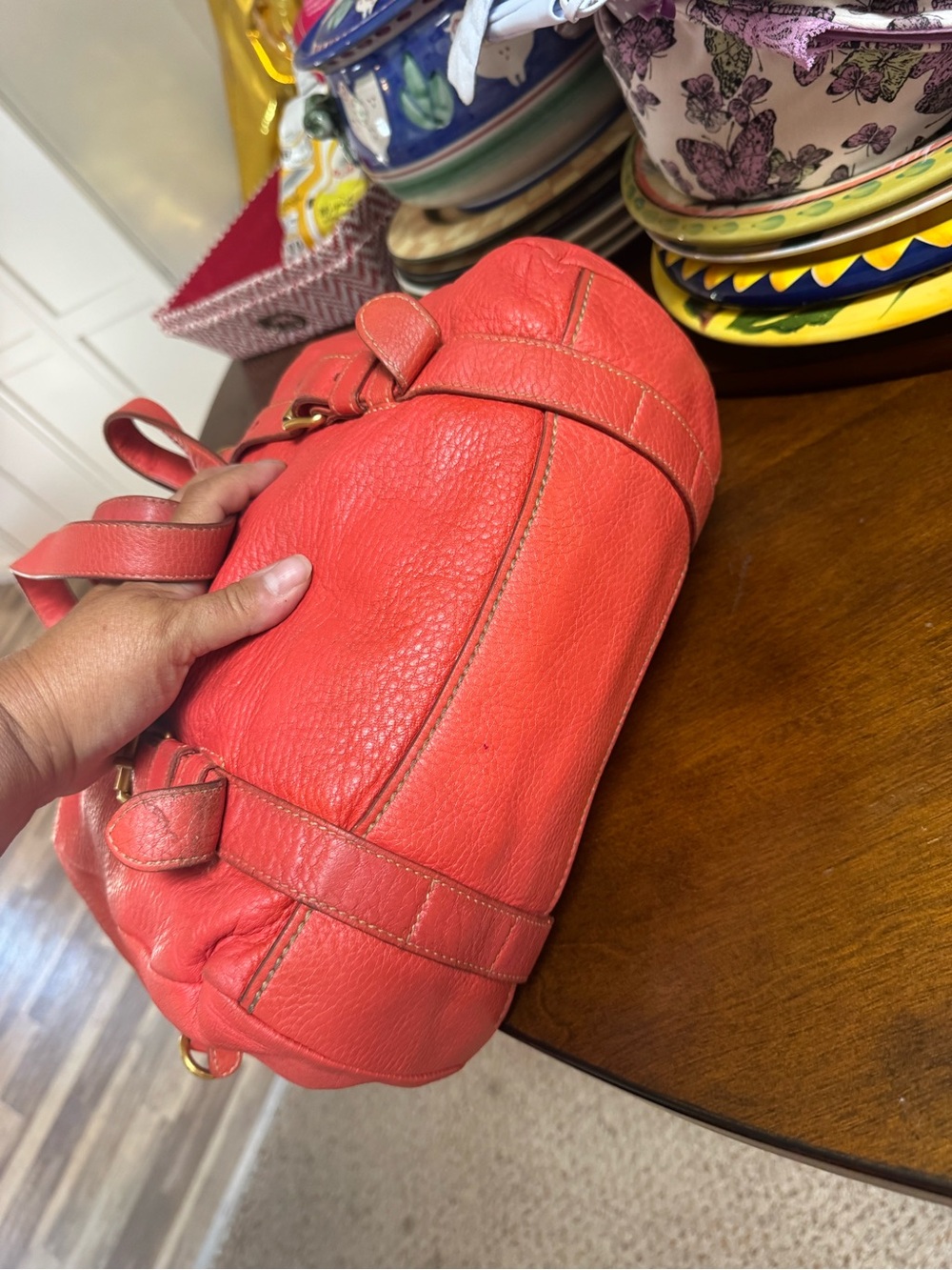 Prada Vitello Daino Leather Bauletto Bag Beautiful VTG - Picture 8 of 9